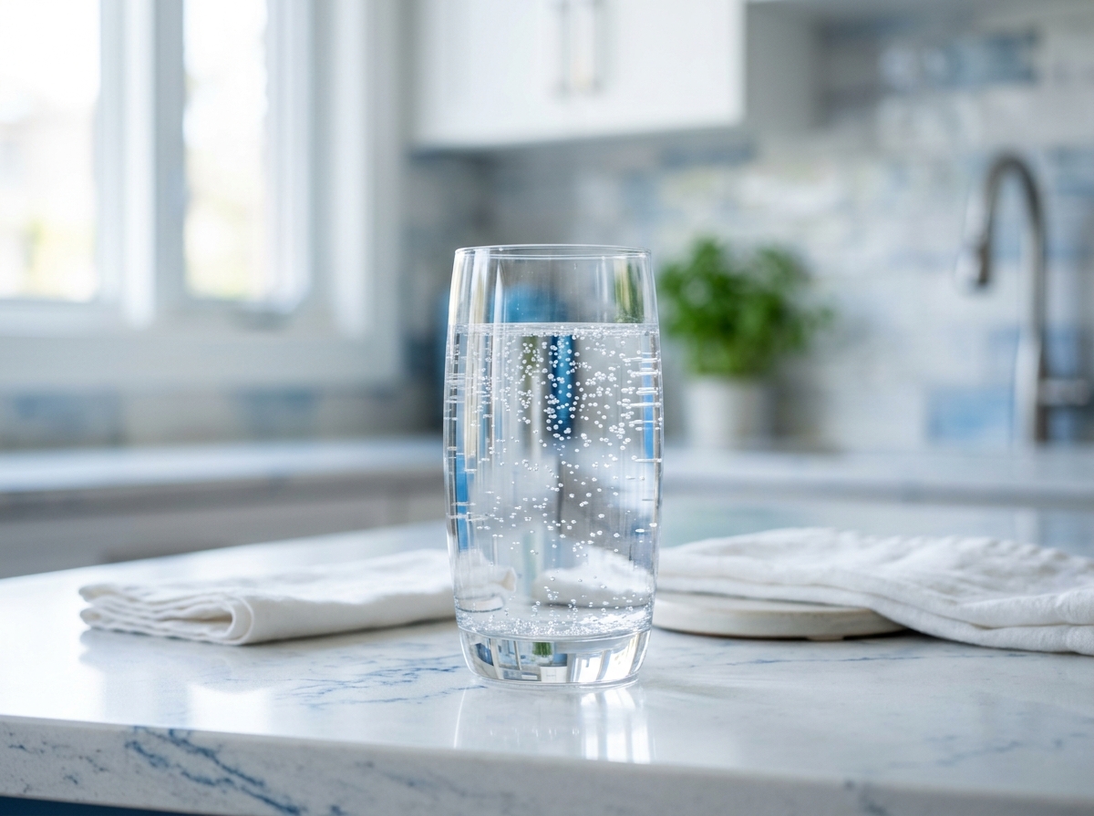 Glass of pristine clean water